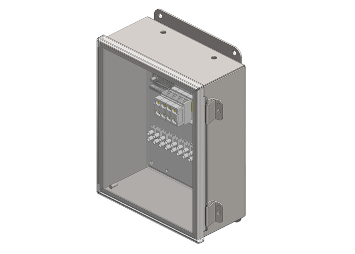 CONTROL TROLLEY JUNCTION BOX AND TERMAIL STRIPS - 12P CONTROL + 4P POWER