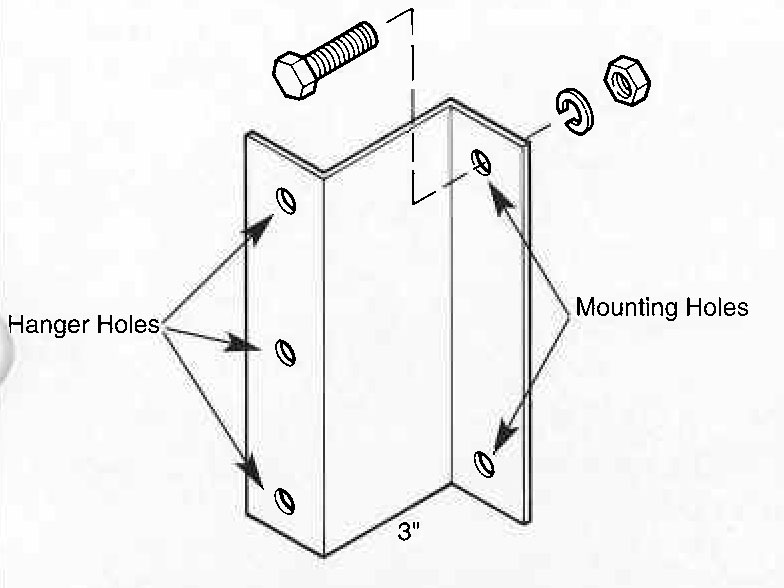 STEEL BRACKET - 3 HOLES, 3'' HANGER SPACING